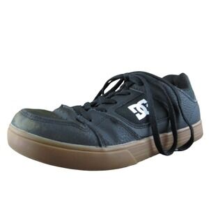 DC Boys Sneaker Shoes Athletic Black Leather Lace Up Size Y 3 Medium